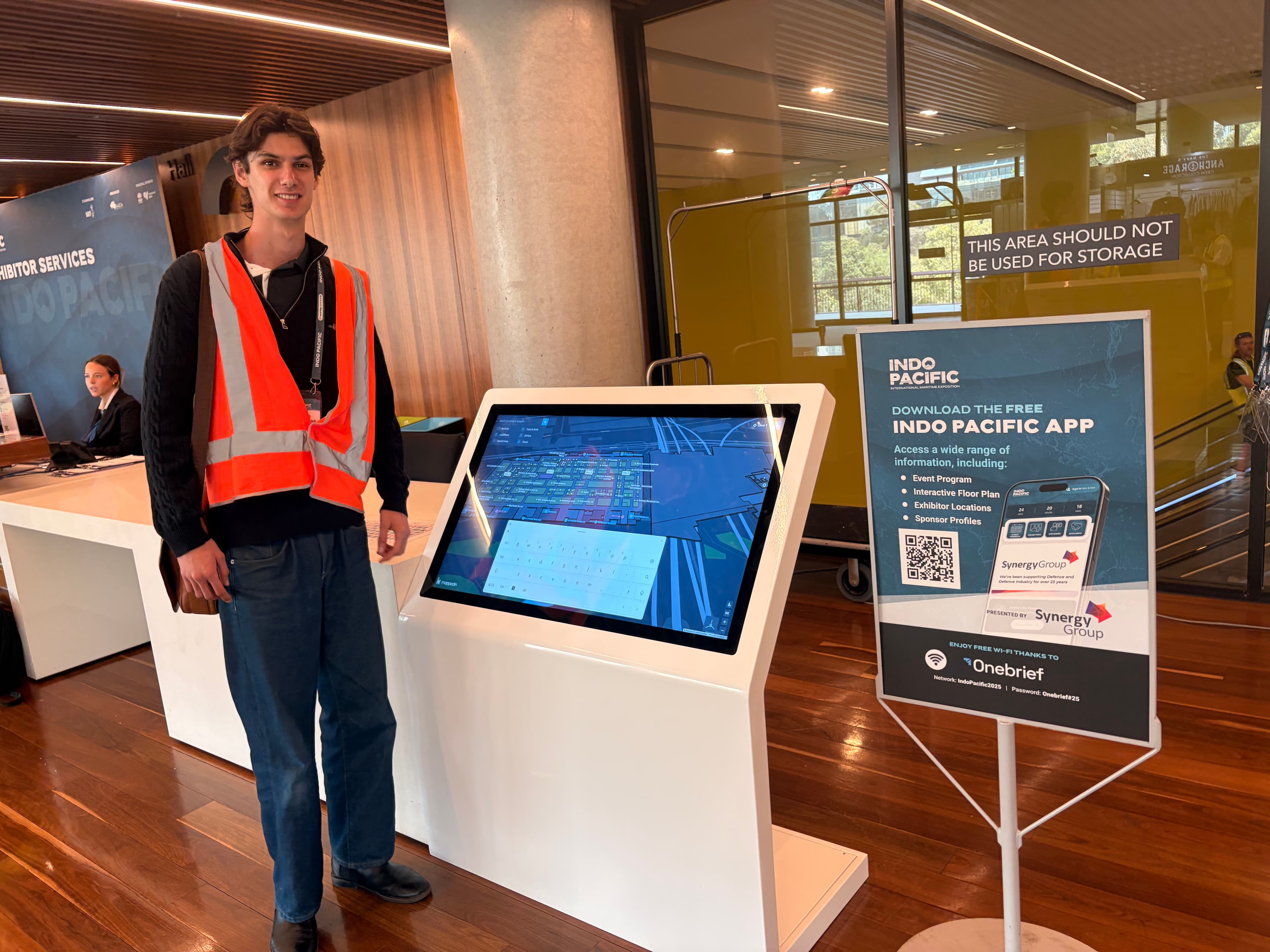 Indo Pacific 2025 event — self service kiosk terminal on the exhibition floor